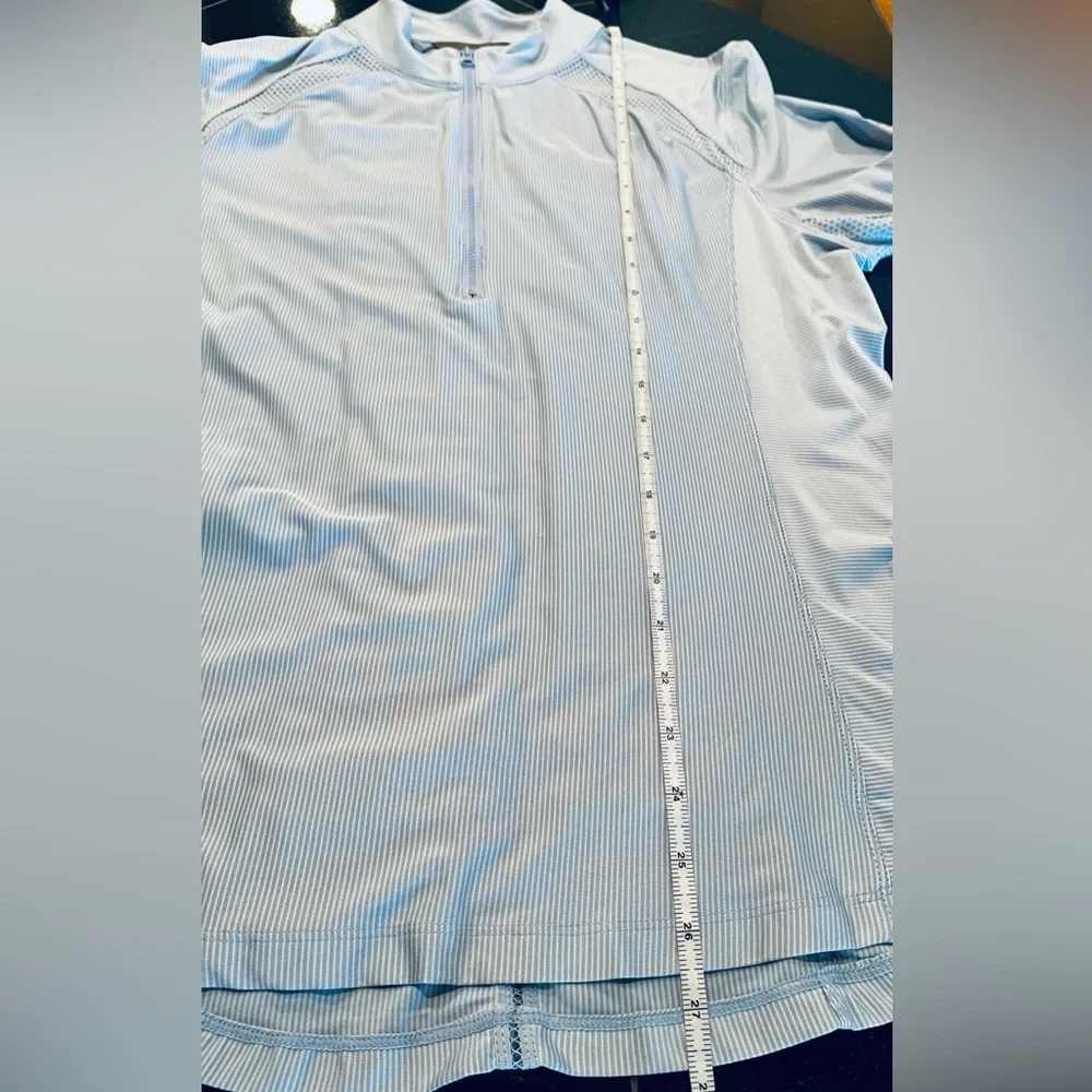 Goode Rider Perfect Sport Shirt 1/4 Zip mock Neck light Blue SZ. XLG equestrian - Picture 15 of 16